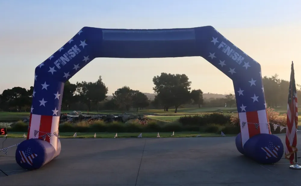 The U.S. Open's inflatable start-and-finish arch at Temecula Creek Inn.