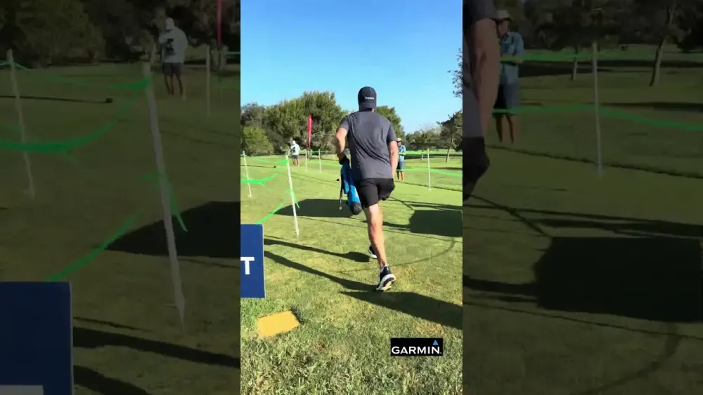 Cordie Walker plays his first competitive speedgolf hole