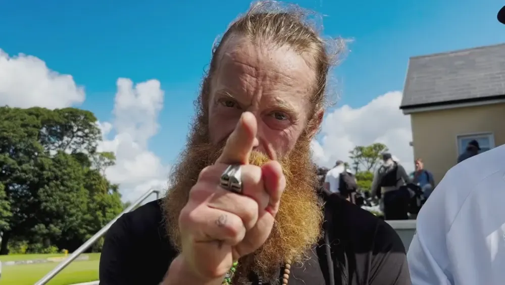 Rob Hogan addressing the camera at the Irish Open