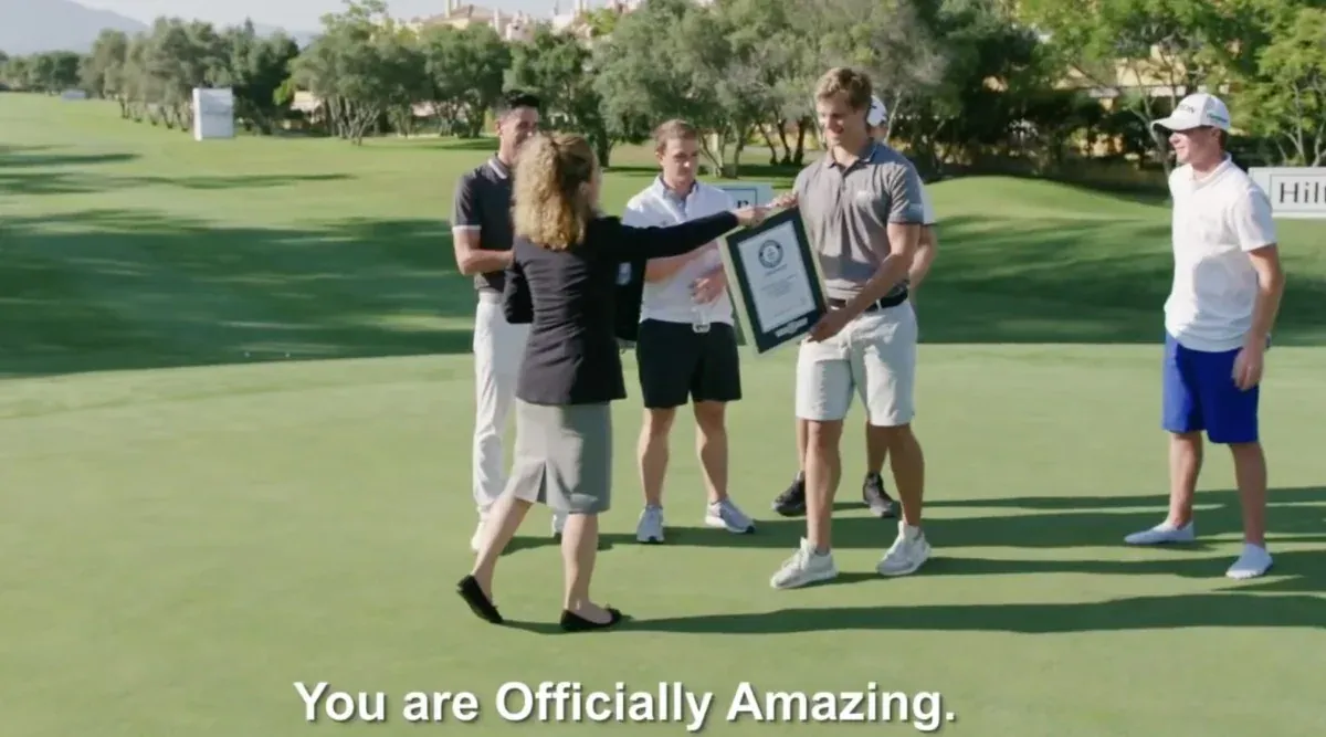 Thomas Detry fastest hole record video still.